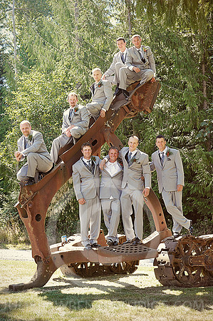 Olympic Peninsula Sequim wedding Groom with Groomsmen